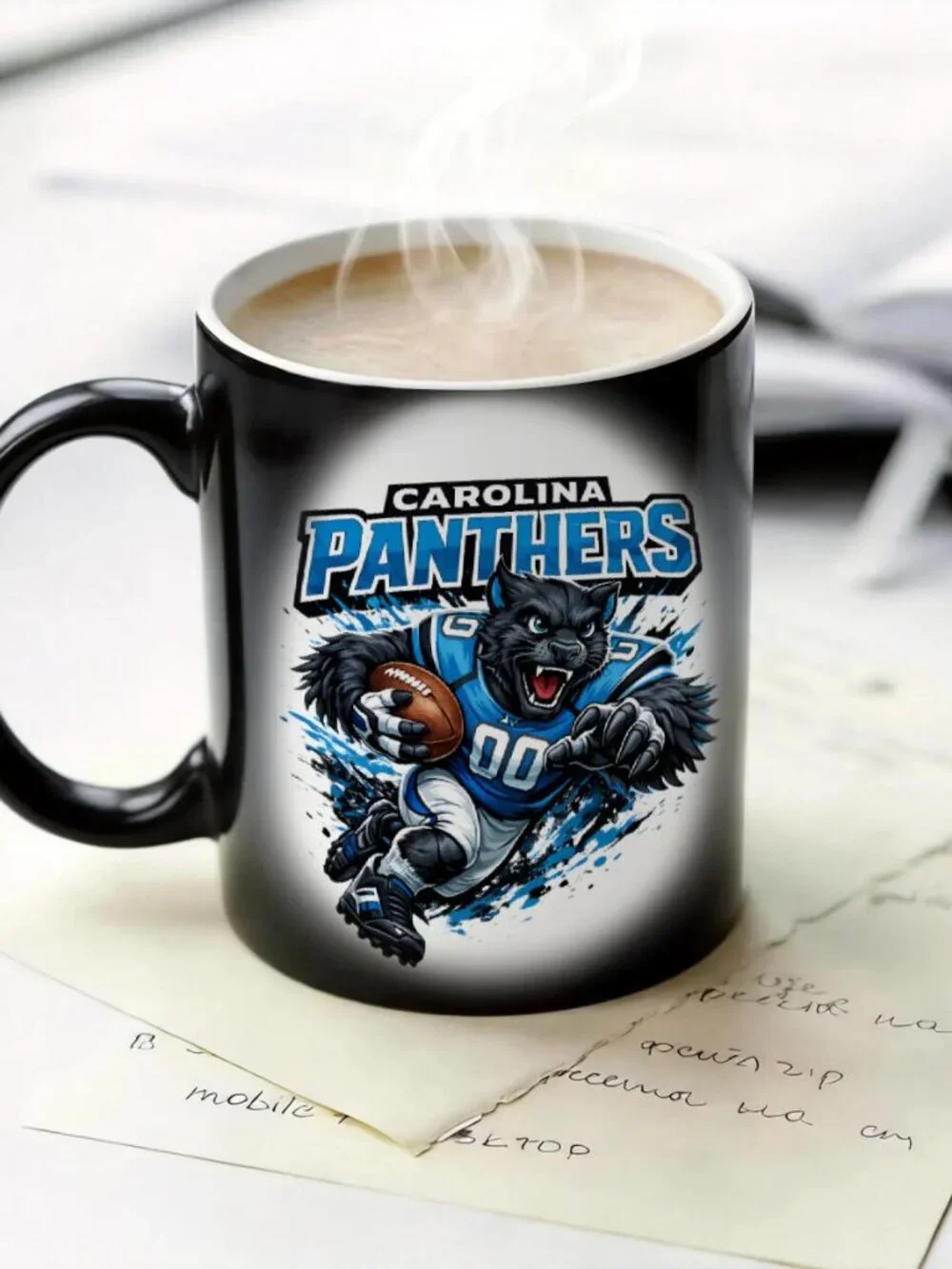 Carolina Panthers Matte Heat Changing Mug NFL Fan Cup 11oz